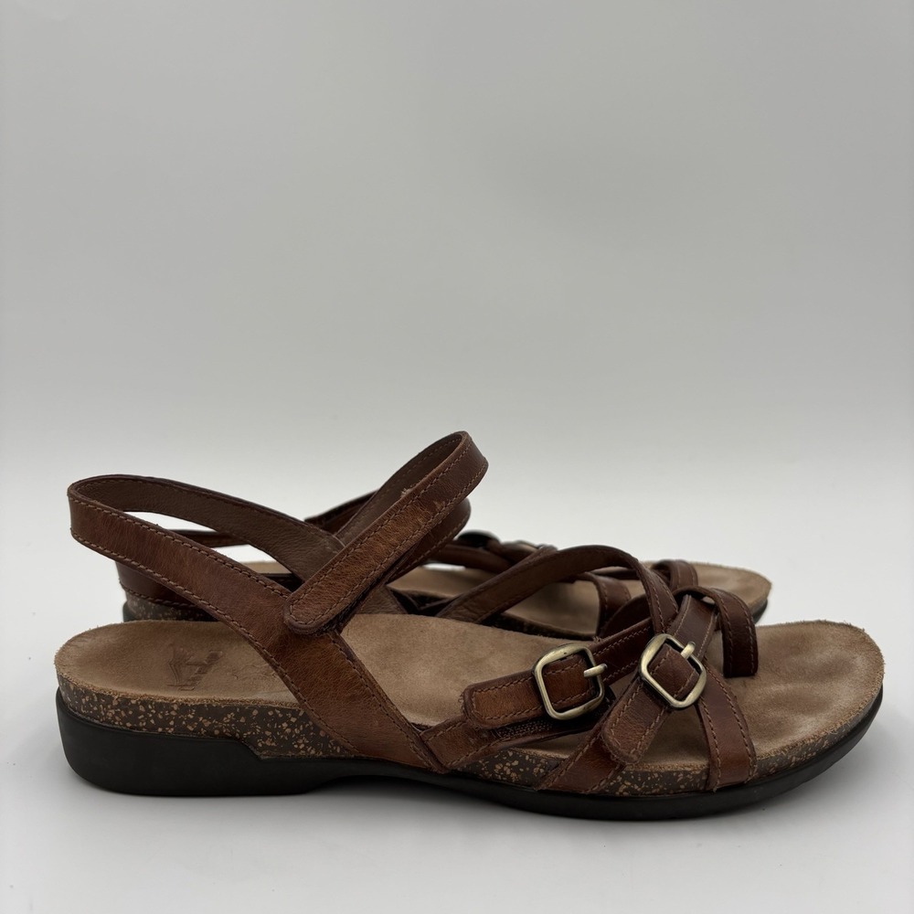Dansko Roslyn Tan Waxy Burnished Sandals EU 39 Women's 8.5/9 Strappy Leather